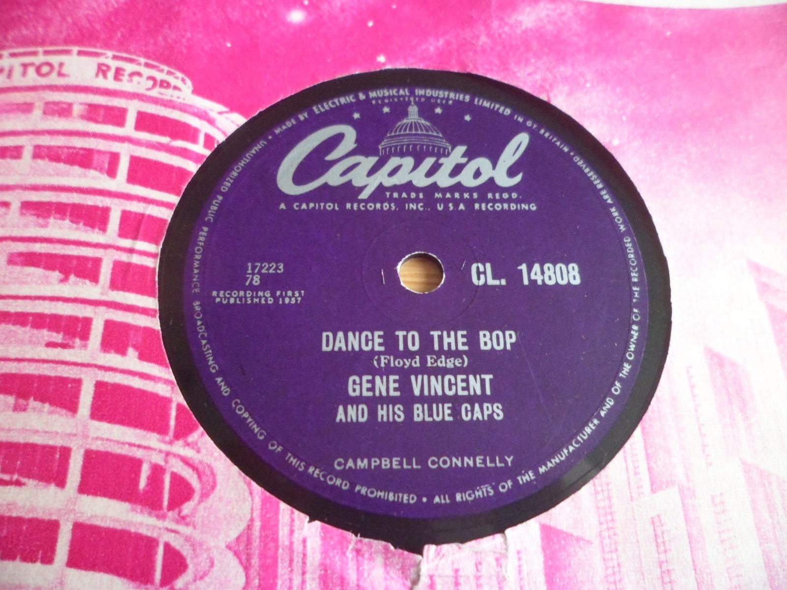 GENE VINCENT: DANCE TO THE BOP 1957 CAPITOL 78RPM RARE EX/EX+ SUPERB