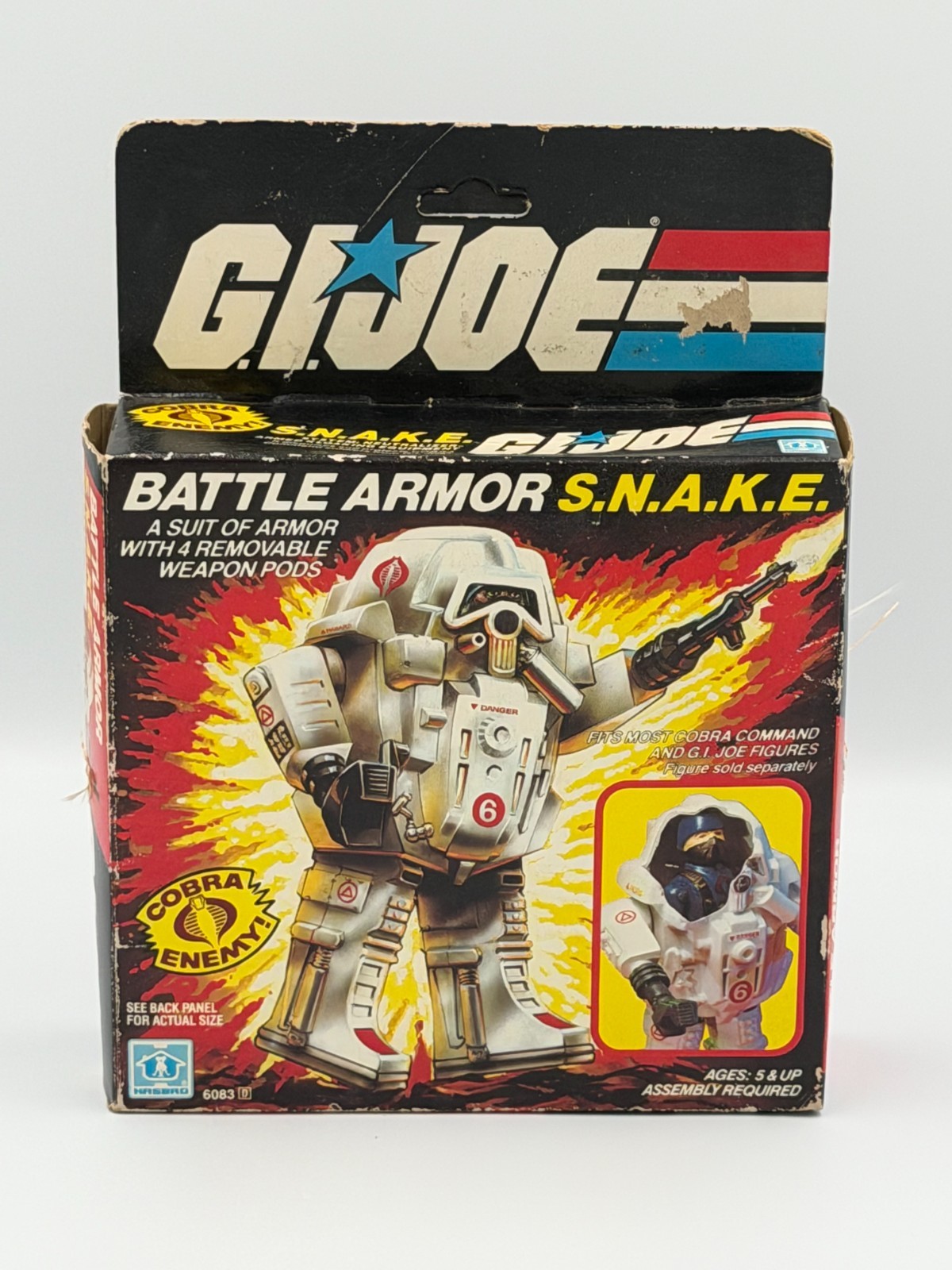 1983 VINTAGE G.I. ACTION FIGURE JOE BATTLE ARMOR S.N.A.K.E CON SCATOLA SIGILLATA