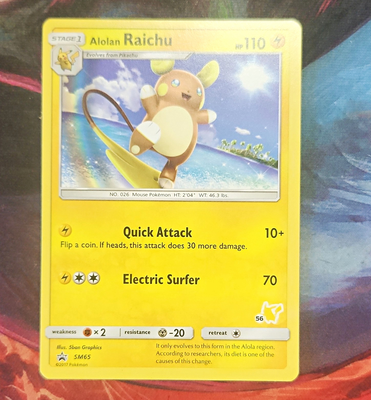 Pokemon Company Alolan Raichu SM65 Promo Regular English 2017 HP110