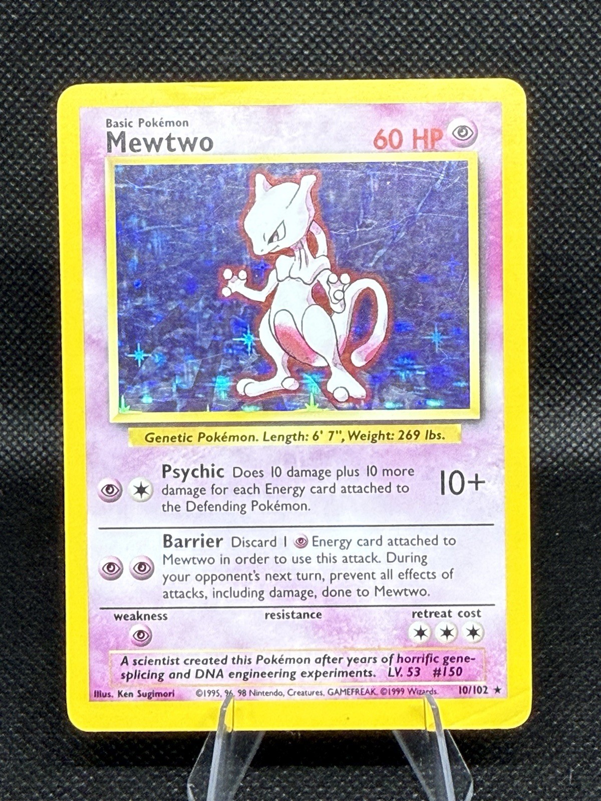 Wizards of the Coast Mewtwo 10/130 Base Set Holo Rare ENG 2000 60HP
