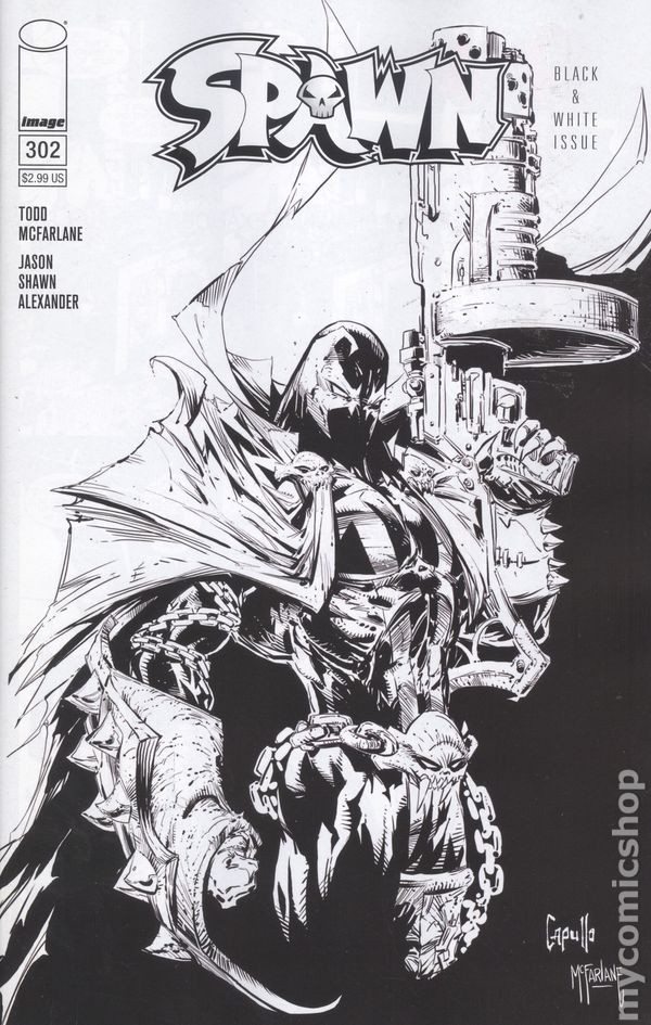 Spawn #302C Capullo B&W Variant FN 2019 Stock Image