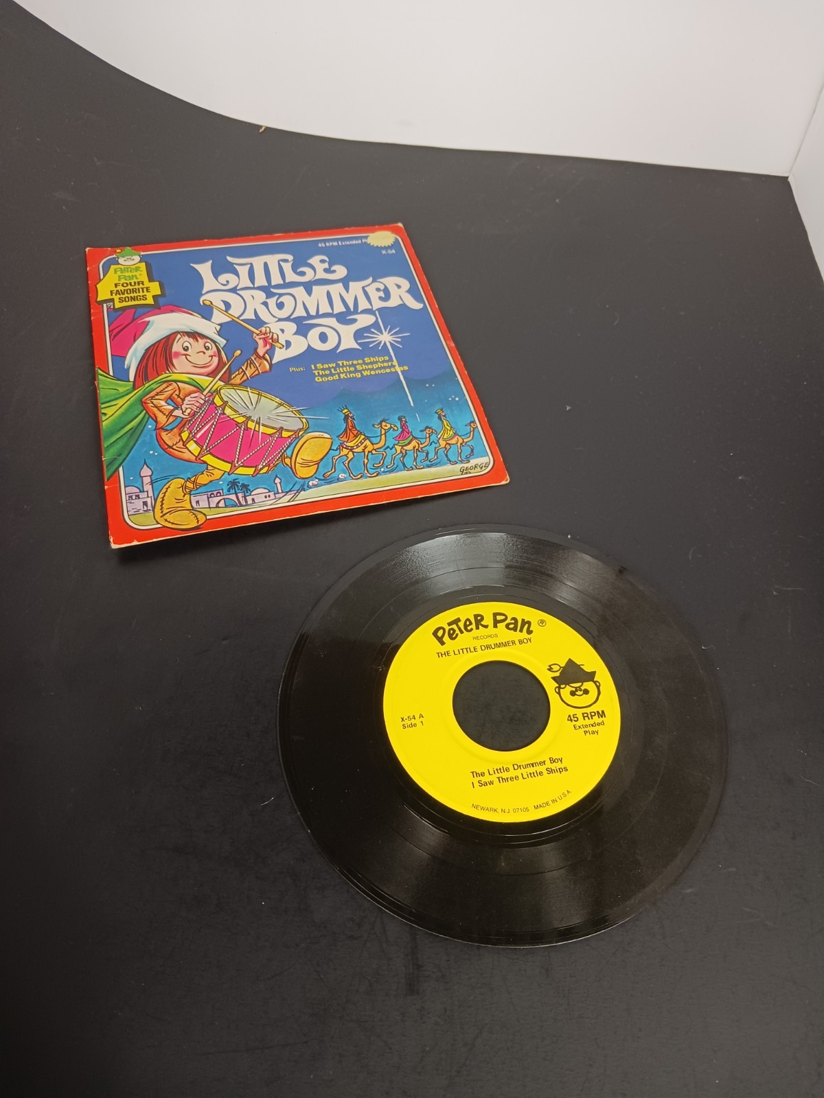 Vintage Peter Pan Records Little Drummer Boy 45 RPM Vinyl Record Picture Sleeve