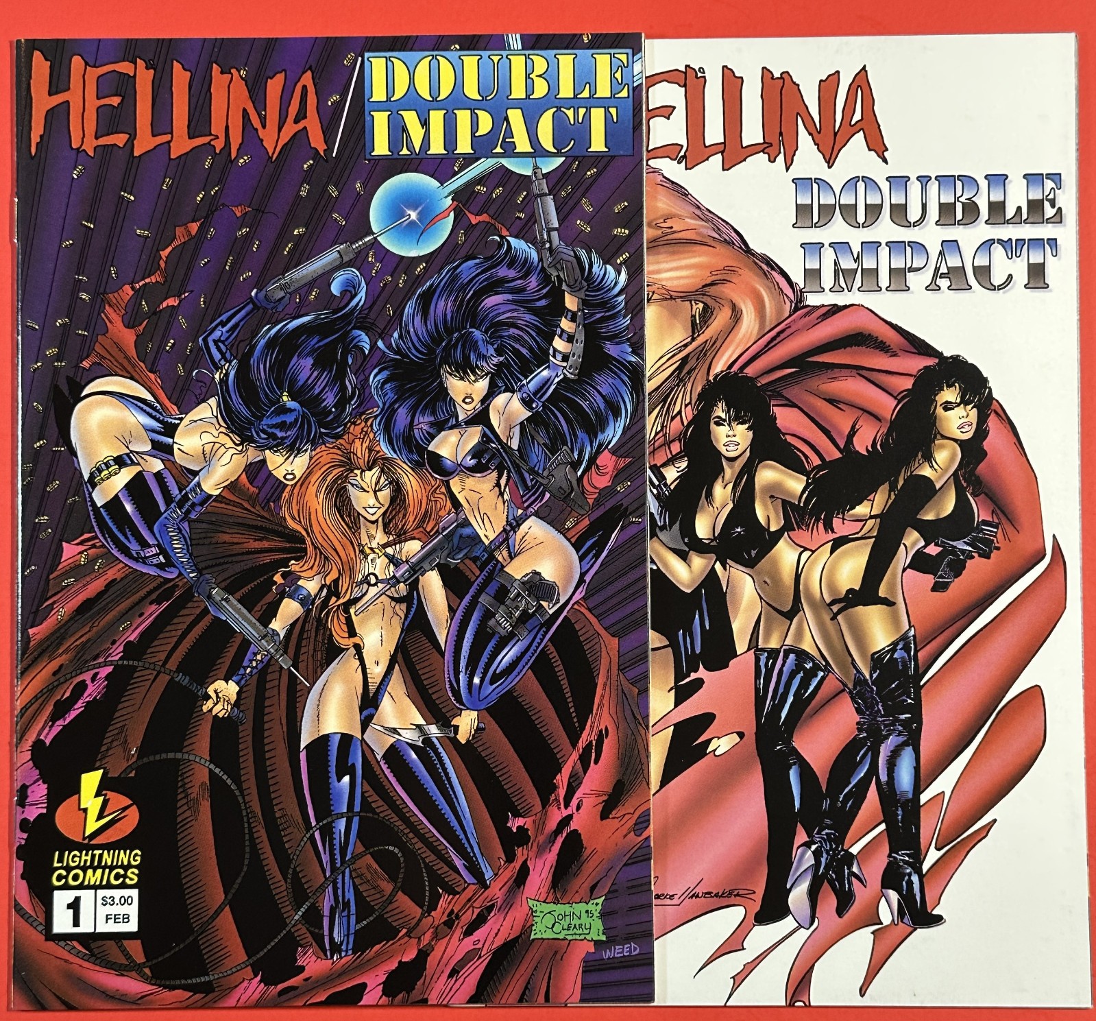 HELLINA DOUBLE IMPACT #1 X2 VARIANTI (LIGHTNING COMICS 1996) QUASI NUOVO - 9,2