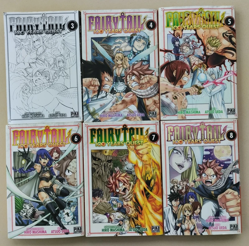 Lot de 6 Mangas Fairy Tail 100 Yeras Quest Tomes 3 à 8