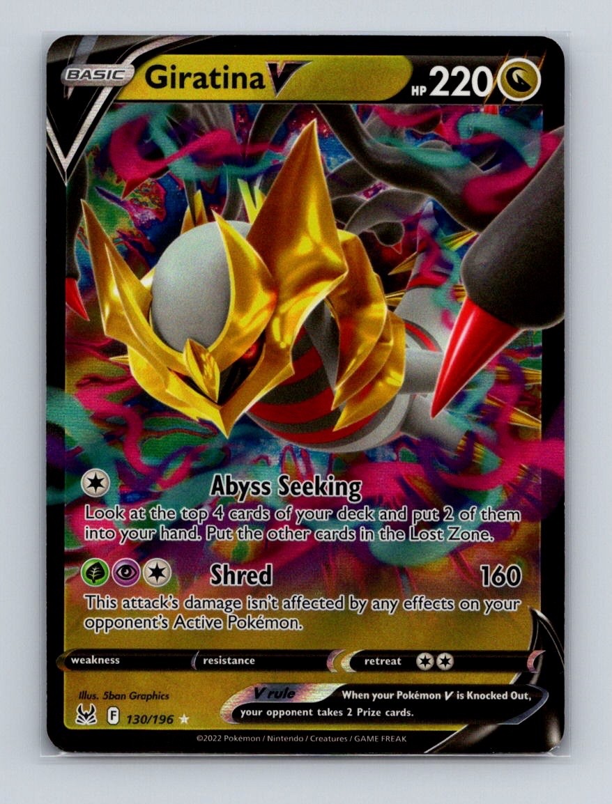 Giratina V 130 2022 Pokemon Lost Origin Full Art Ultra Rare Card NM+ (b)