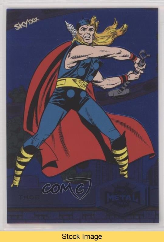 2022 Marvel Metal Universe Spider-Man Luce Blu Neon FX Thor #189 LEGGI 0i47
