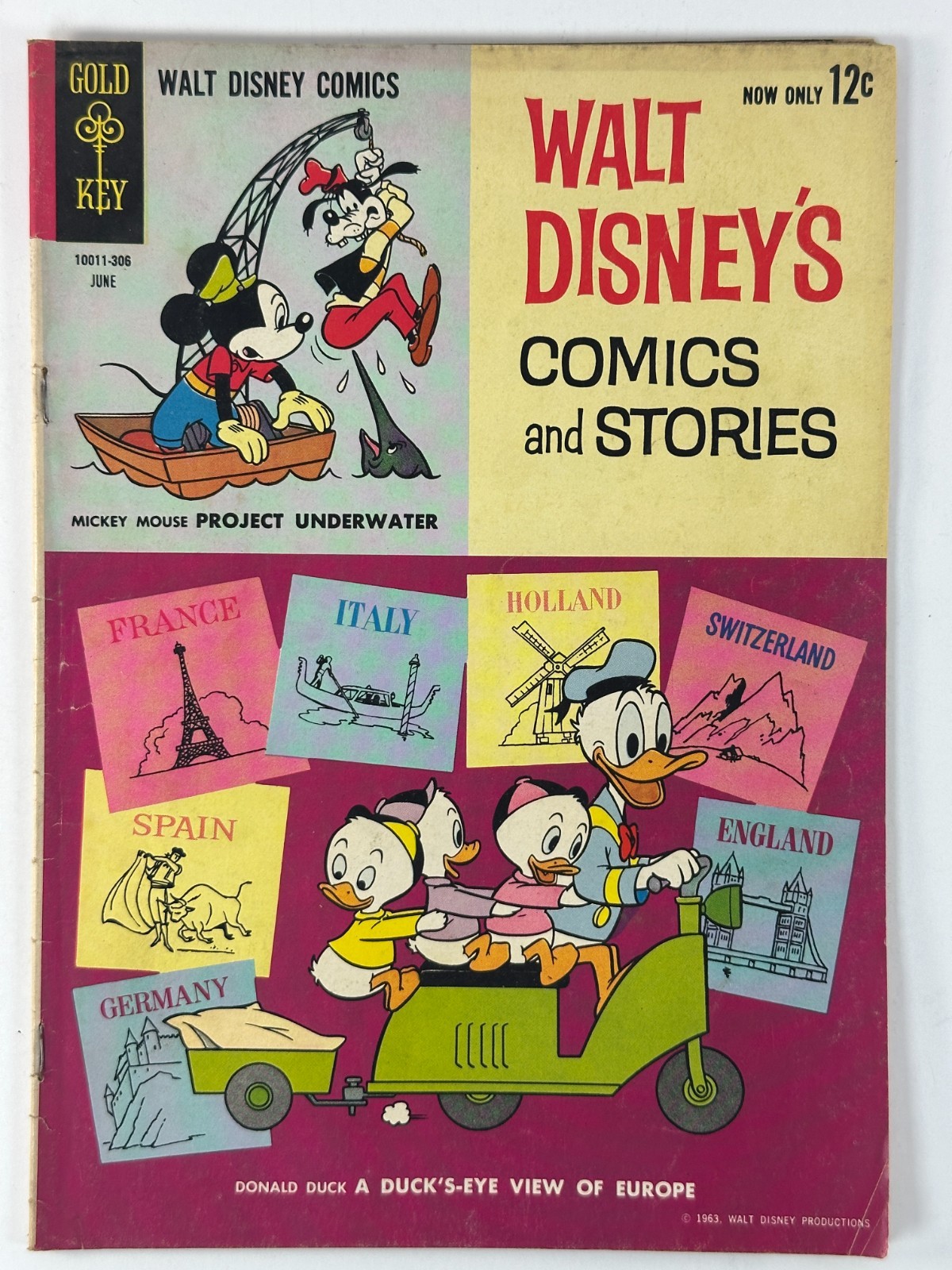 Walt Disney's Comics and Stories Giugno 1963 Chiave Oro Paperino Topolino