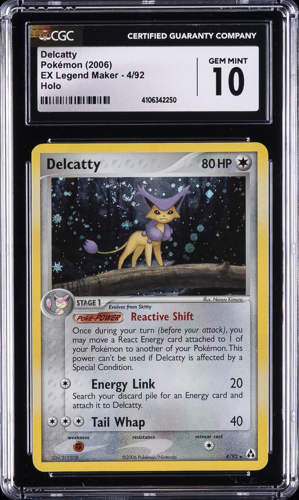 2006 POKÉMON - ENGLISH EX LEGEND MAKER - HOLO #4/92 DELCATTY CGC 10 GEM MINT