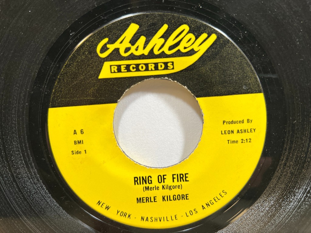 Merle Kilgore - Ring of Fire / I Won The War 45 7" 1969 Ashley Records A 6
