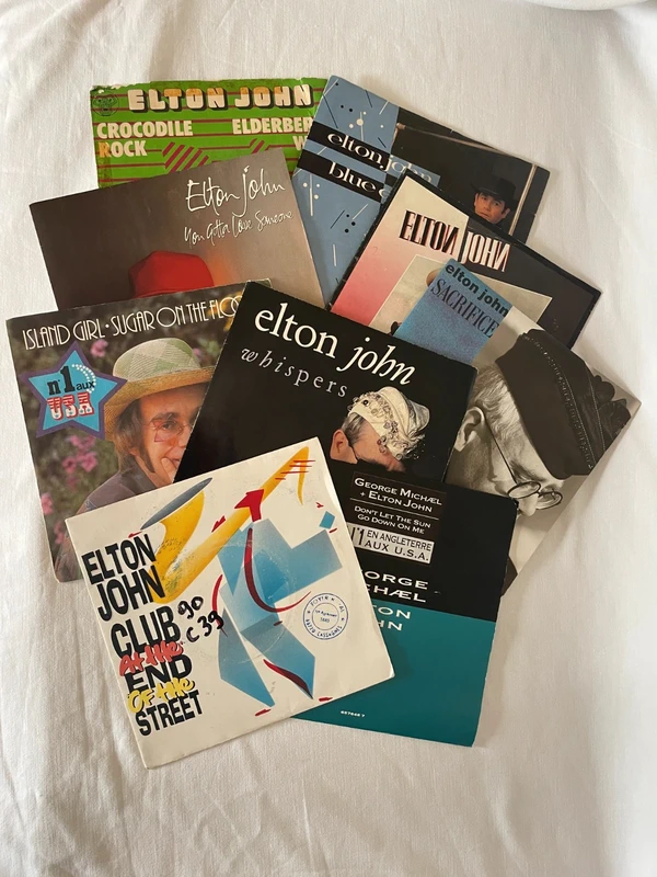 lot de 09 vinyles 45T lp 7" de Elton John
