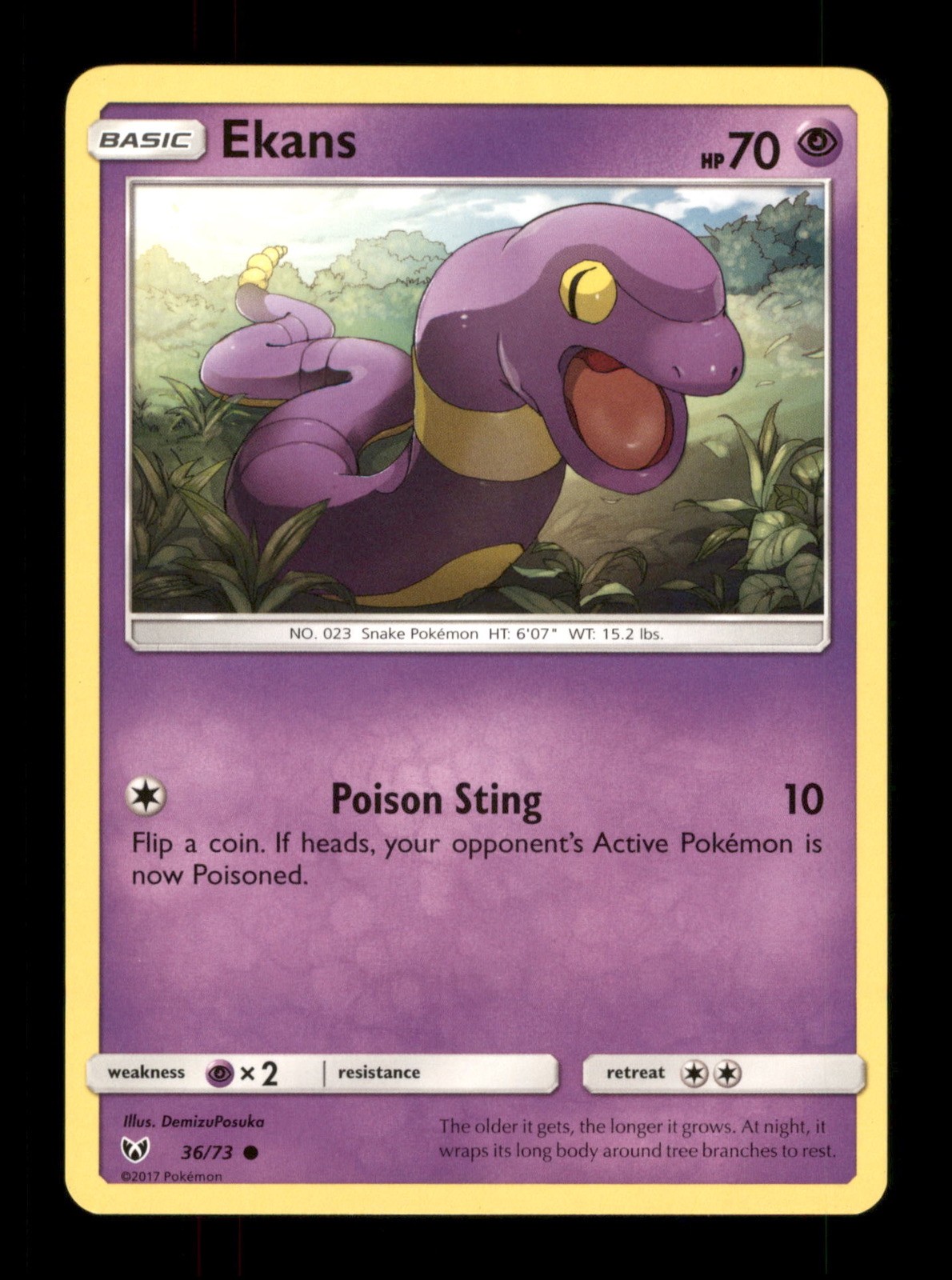 Carta collezionabile Pokemon Ekans 36/73 regolare 2017 TCG