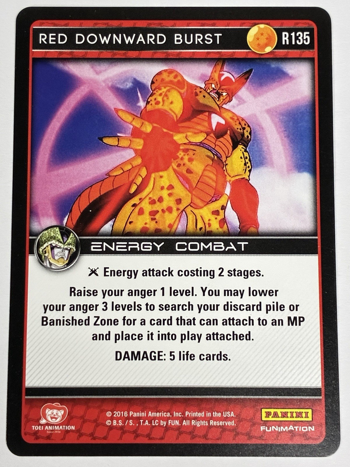 DBZ Dragon Ball Z TCG Panini Perfection R135 Red Downward Burst