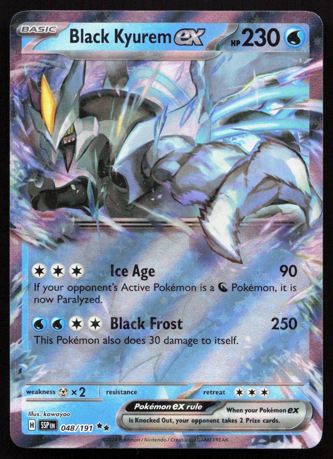 Black Kyurem ex 048/191 Double Rare Surging Sparks Pokemon Holo Near Mint