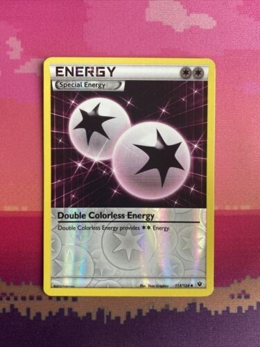 Pokemon Card Double Colorless Energy Fates Collide Reverse Holo 114/124 NM -