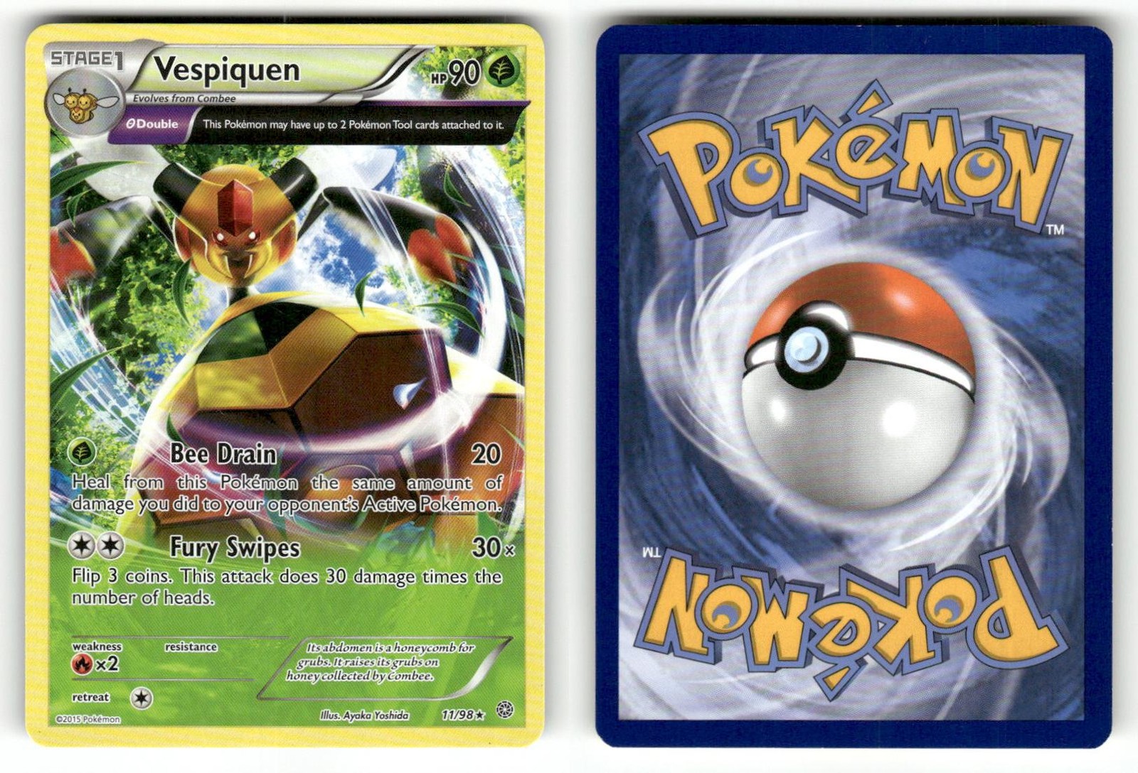 VESPIQUEN ANCIENT ORIGINS 11/98 RARE POKEMON LP B1-1-398