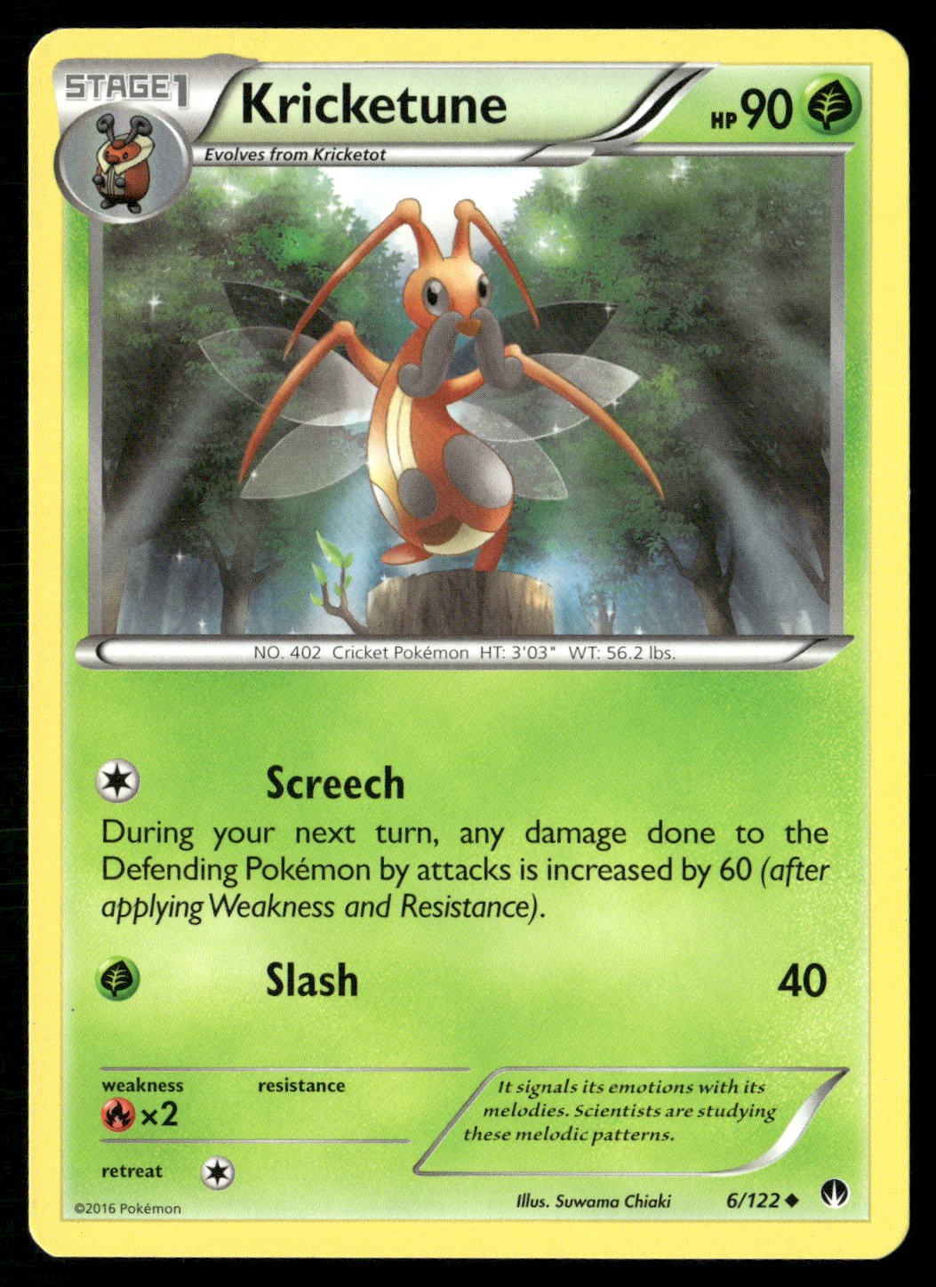 Cricketune 6/122 Pokemon Breakpoint non comune leggermente giocato