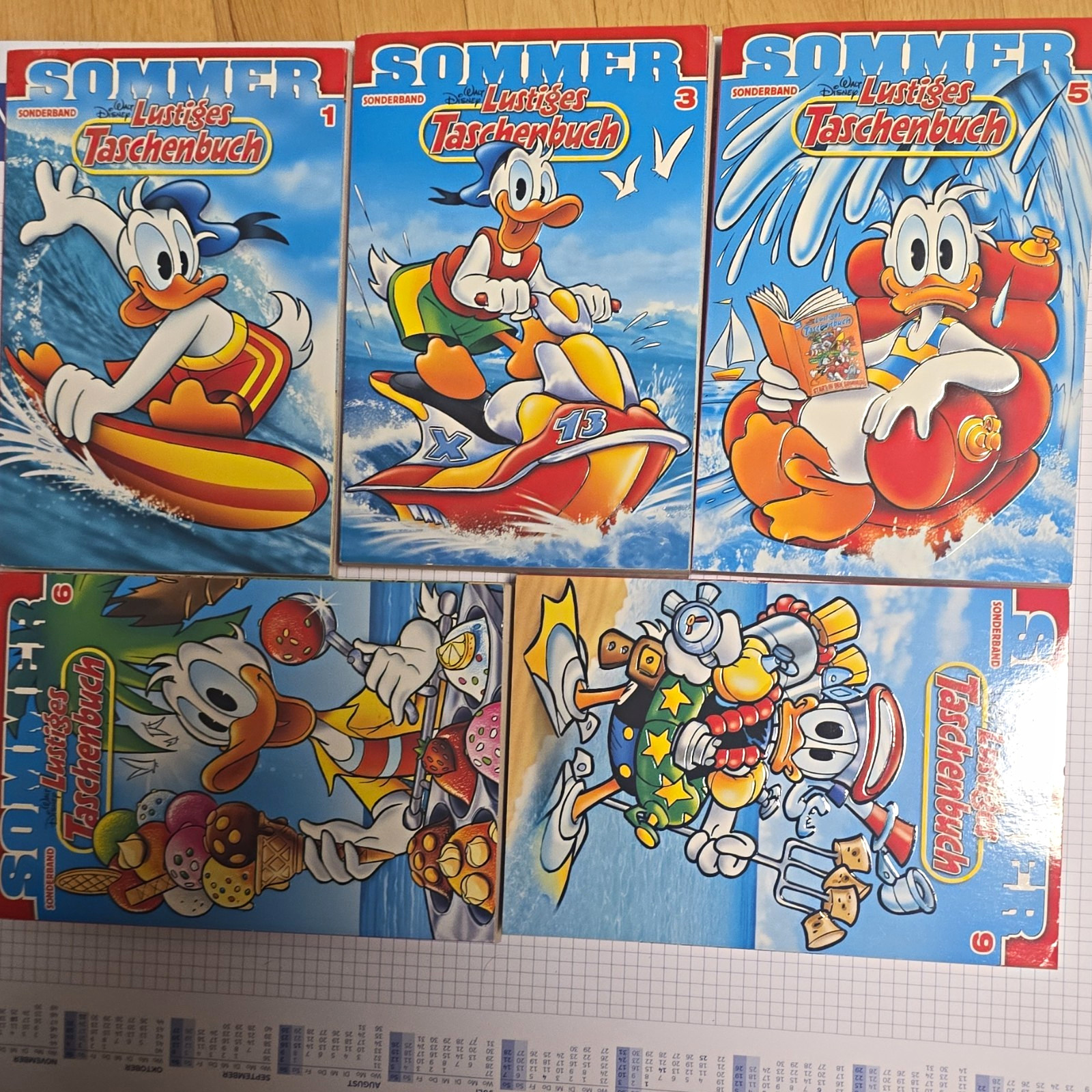 Libro tascabile divertente estivo (LTB) volume speciale lotto 6x DE Donald Duck Egmont