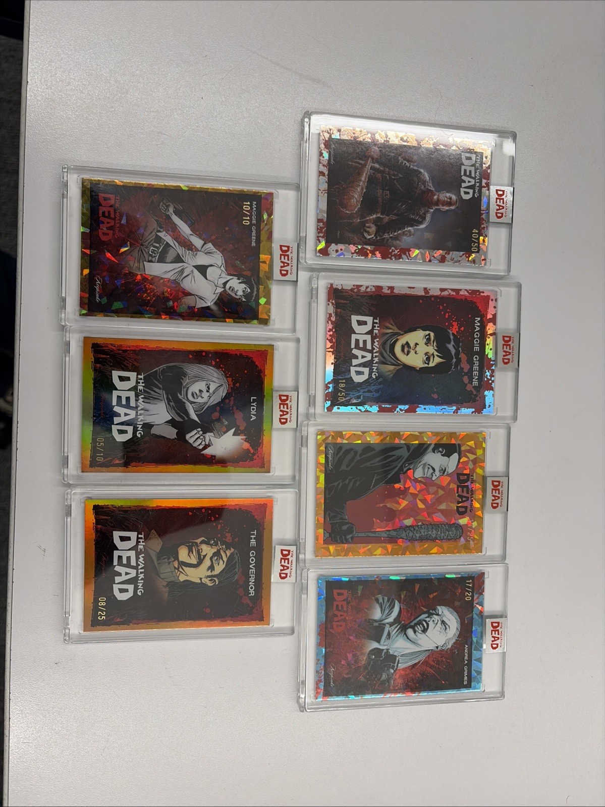 Walking Dead Keepsake Lot 7 Cards /10, /20, /25, /50. Maggie, Negan, Governor+