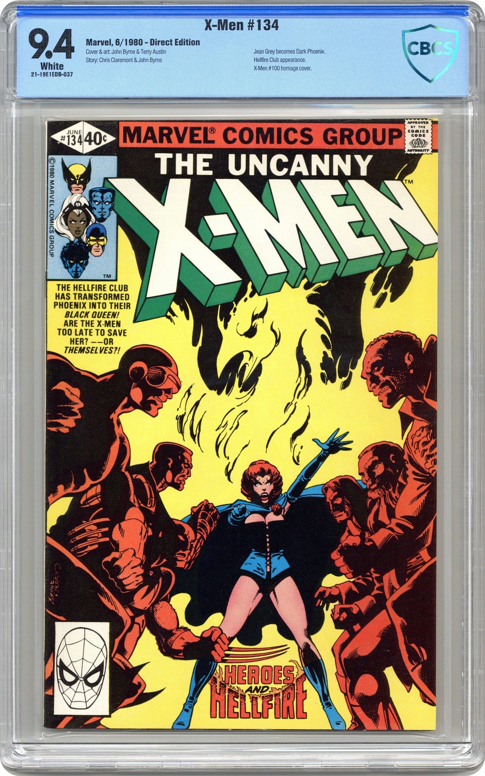 Uncanny X-Men #134D variante diretta CBCS 9.4 1980 21-19E1EDB-037