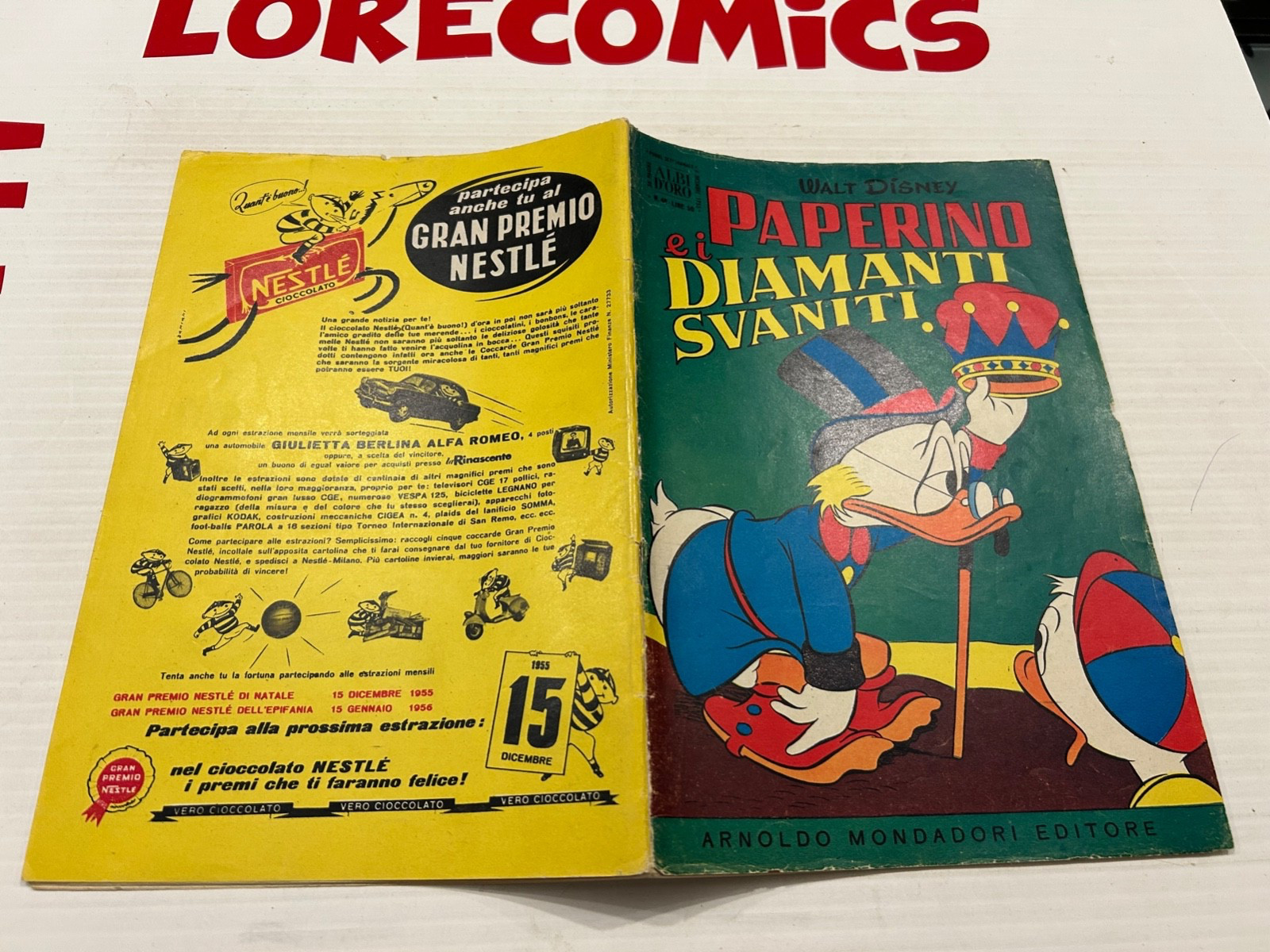 ALBO D'ORO MONDADORI  n 48 / 1955 PAPERINO E I DIAMANTI SVANITI  OTTIMO E3