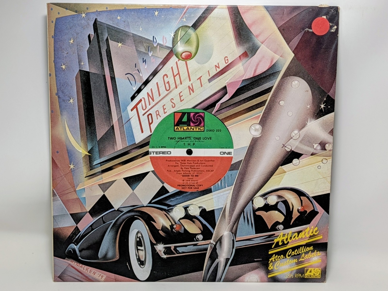 T.H.P. Two Hearts One Love 12" Promo Vinyl Single 1979 Atlantic DSKO 222 MINT NM