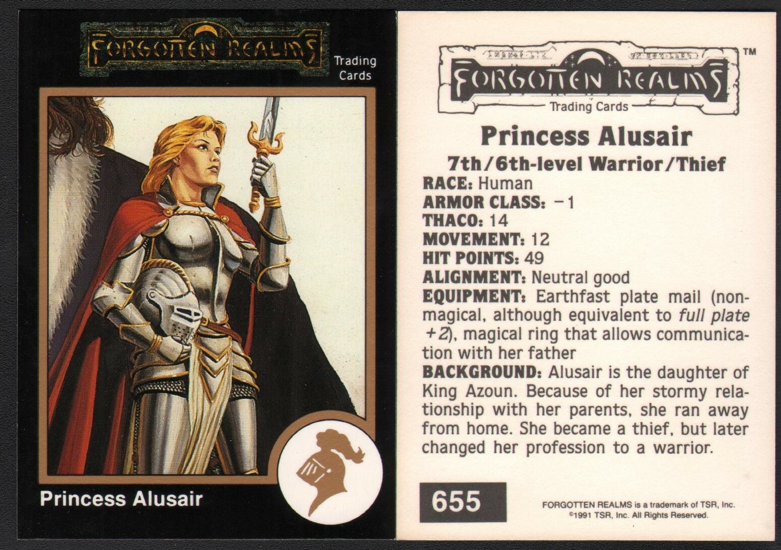  1991 TSR AD&D Gold Border RPG Card #655 Dungeons & Dragons Larry Elmore Art