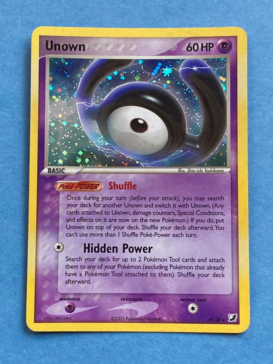 Pokemon Holo Unown H - Sottoinsieme Forze Invisibili Unown - H/28 - VLP/NM -