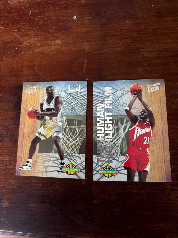 Lot 2 cartes NBA fleer famous nicknames Johnson Wilkins