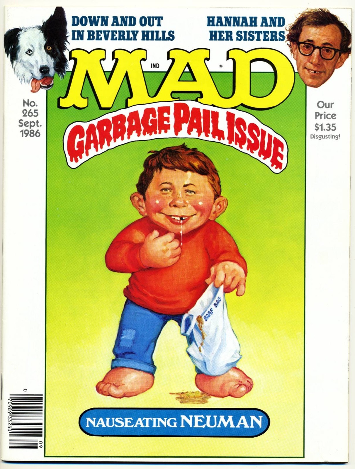 Mad #265 VG, Fold-in NON è piegato, rivista CE Comics 1986 immagine stock
