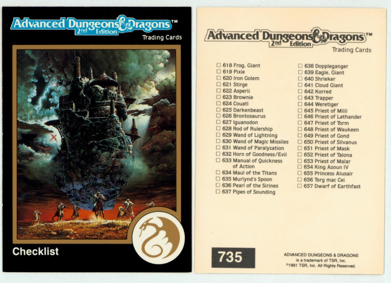 1991 TSR AD&D Gold Border Fantasy RPG Card #735 Dragonlance Keith Parkinson Art