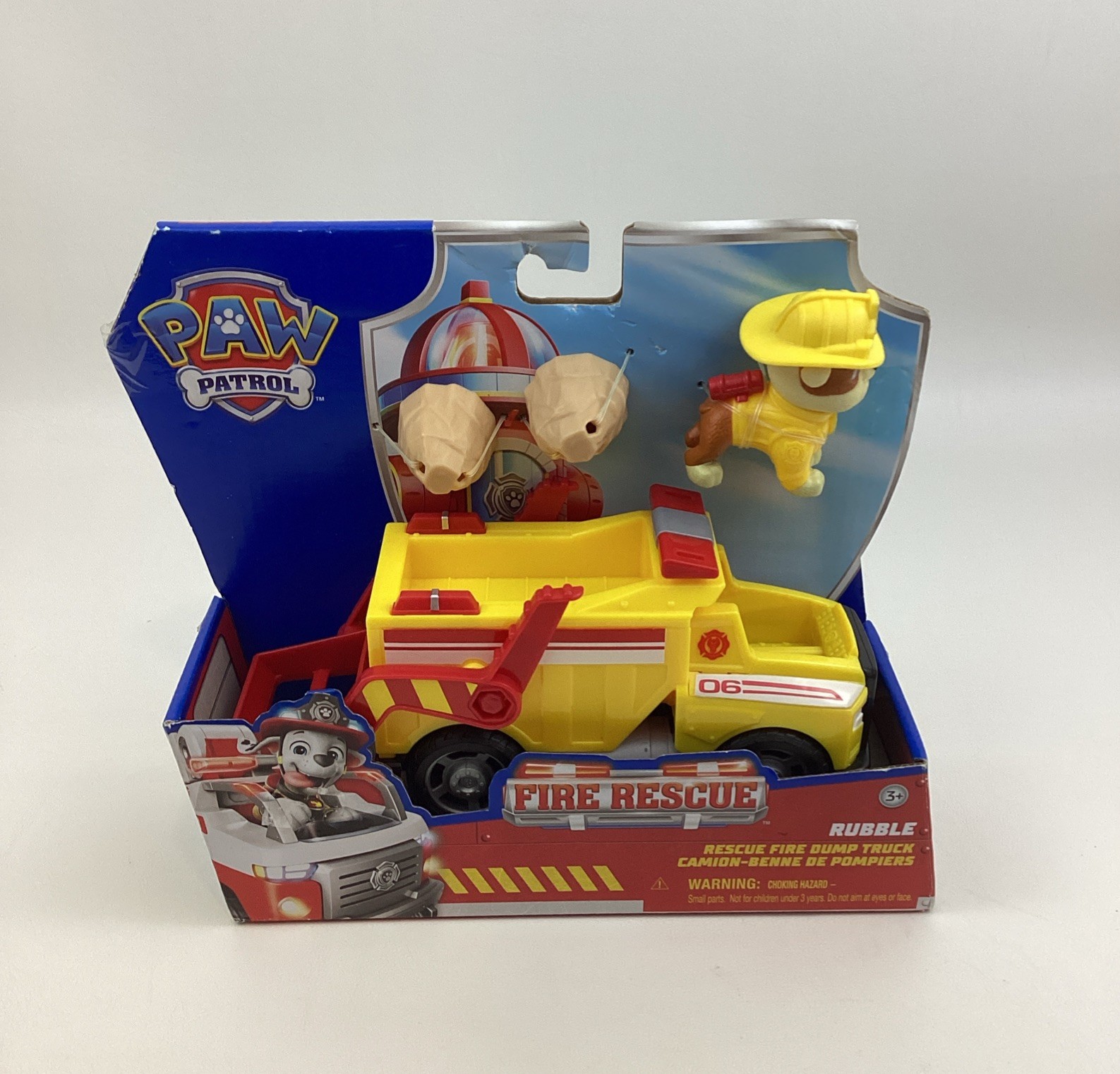 Paw Patrol Fire Rescue Rubble Rescue Fire Dump Truck & Figure New
