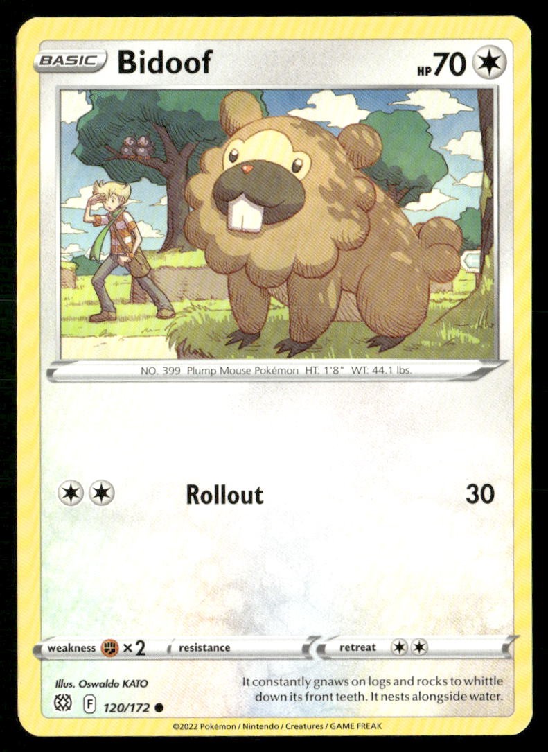 Pokemon Bidoof 120/172 stelle brillanti comuni quasi come nuovo