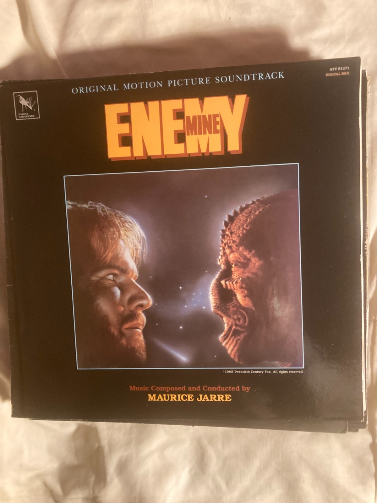 MAURICE JARRE ENEMY MINE ORIGINAL SOUNDTRACK,  VINYL LP, STV81271, VG+