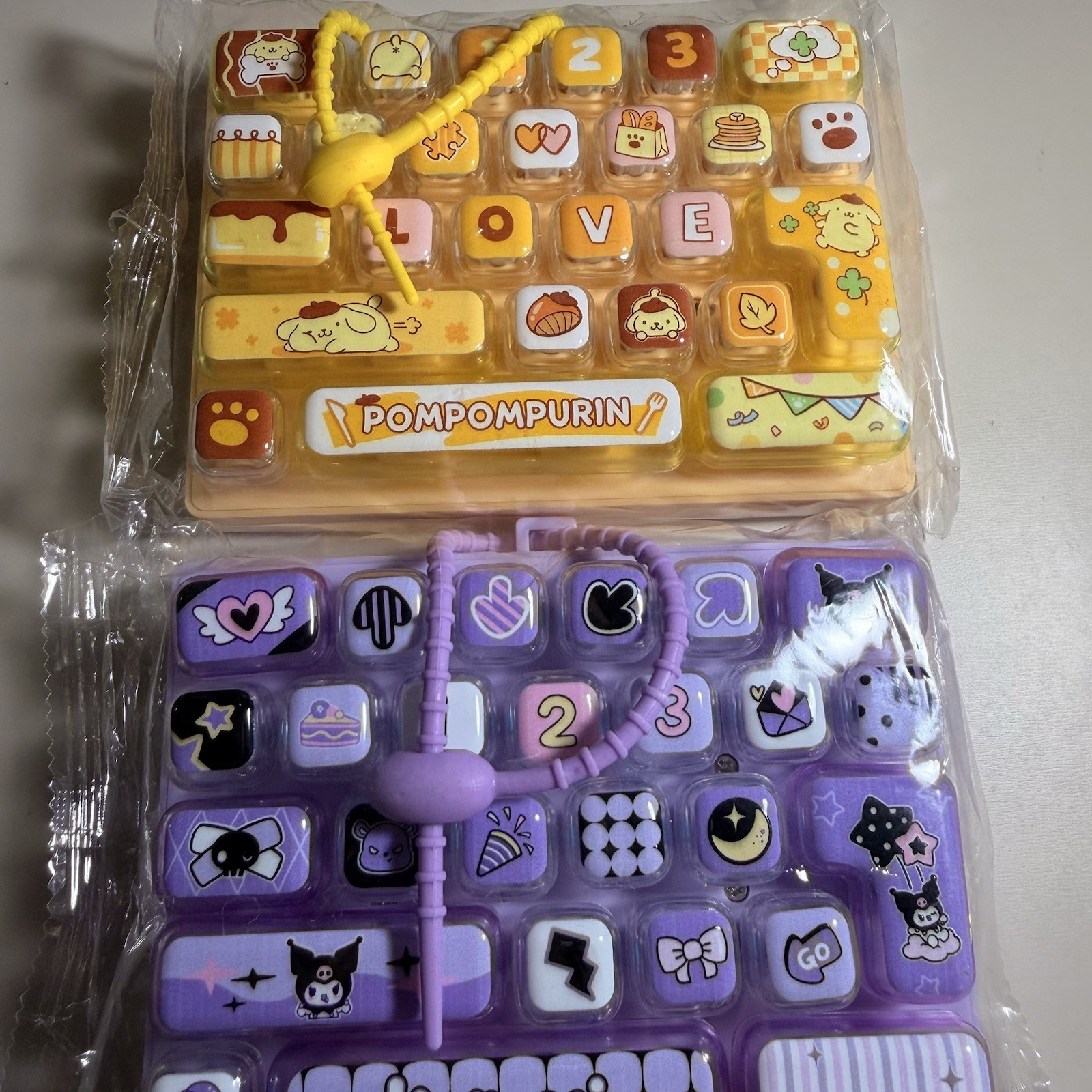 1pz Sanrio Pompompurin e Kuromi Fidget Tastiera Giocattoli