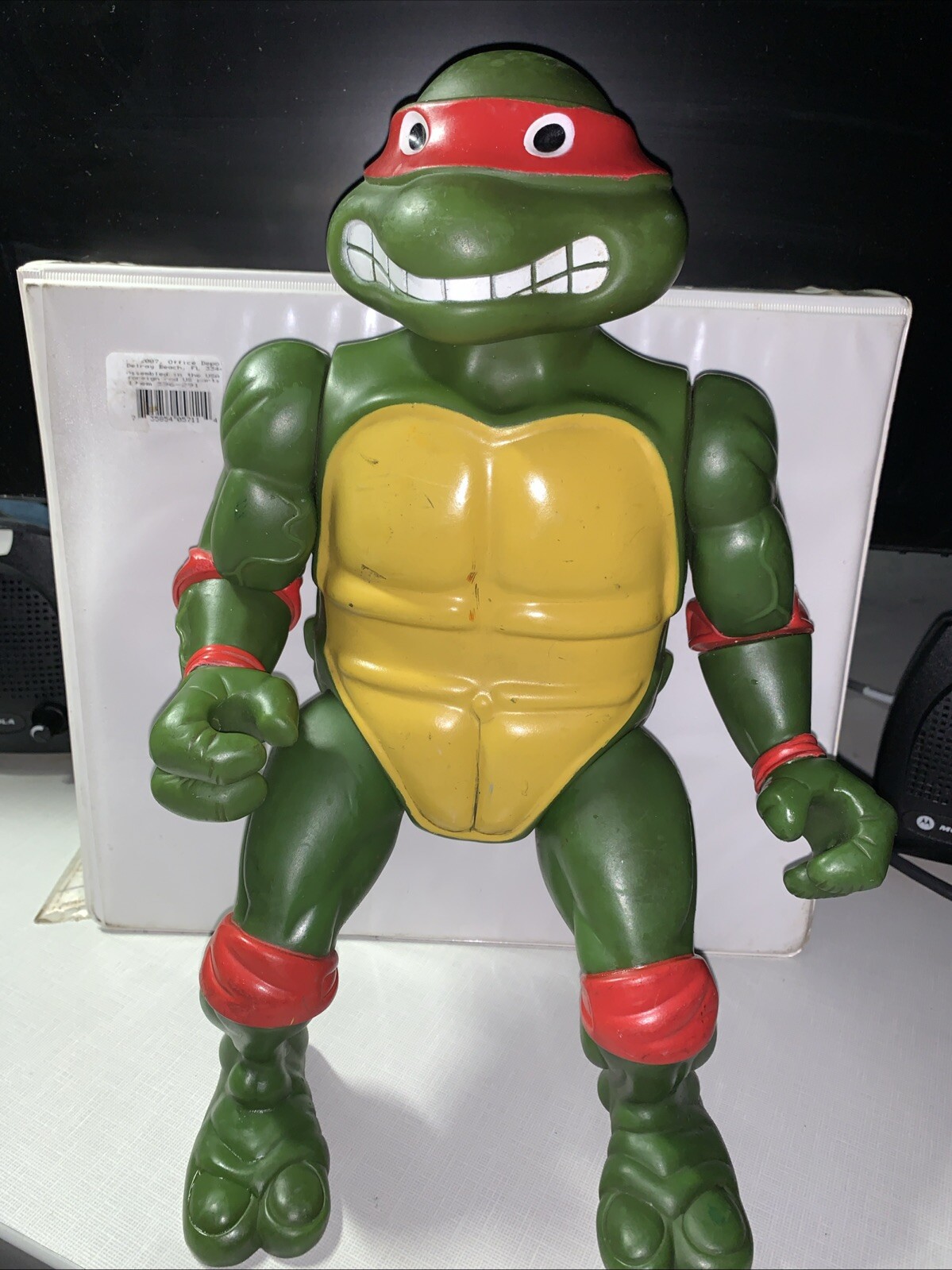 Vintage Teenage Mutant Ninja Turtle 1989 Giant 13" Action Figure Raphael TMNT
