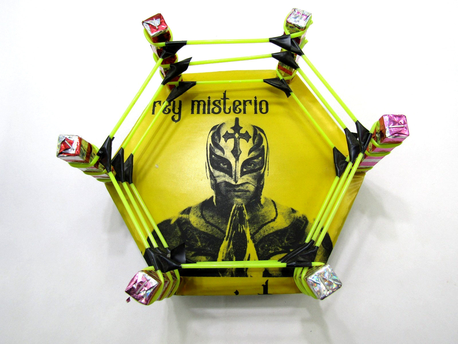 Anello Wrestling Personalizzato Rey Misterio Anello Legno Sei Lati WWE WWF Wrestling Toy