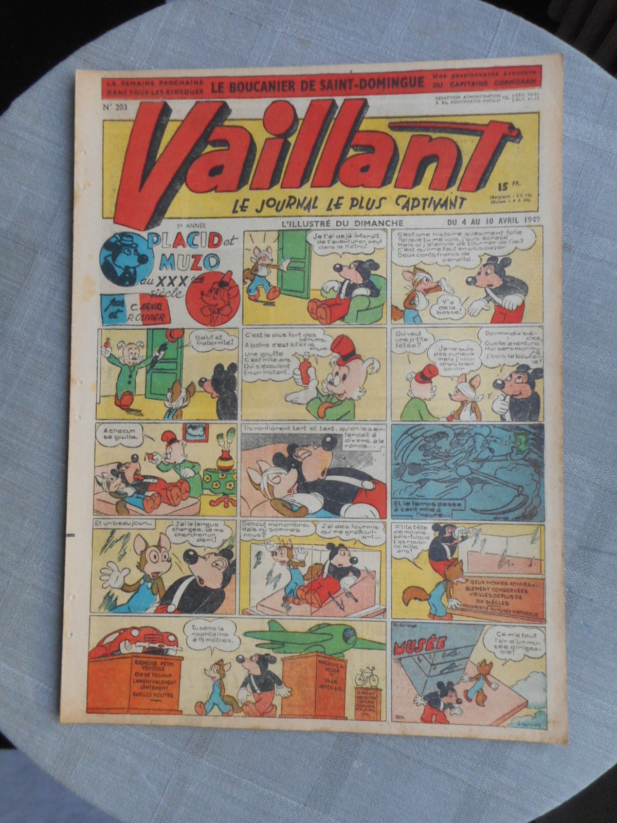 Vaillant Il Giornal Il Più Coinvolgente N°203 1949 Buone Condizioni
