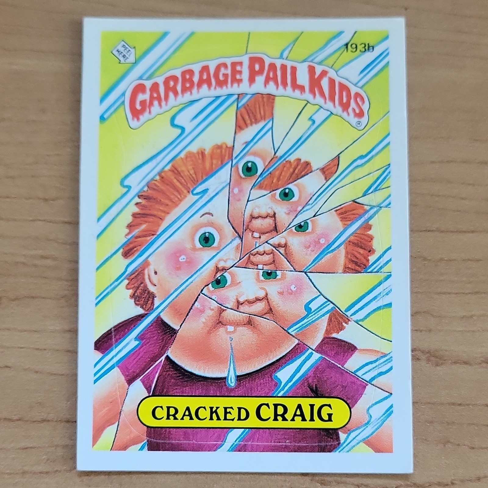 Topps Garbage Pail Kids Serie 1 Carta Non Sportiva #193b Cracked Craig Puzzle 1986