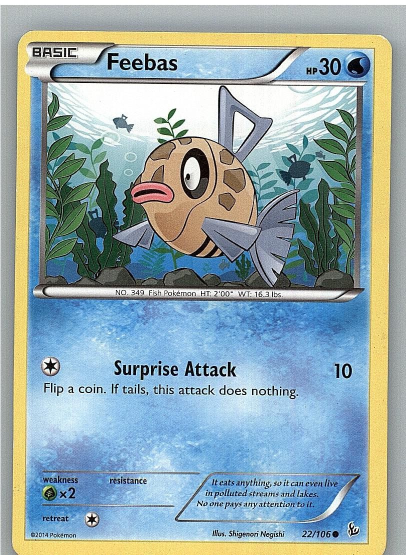 Feebas 22/106 Common Flashfire Pokemon Lightly Played