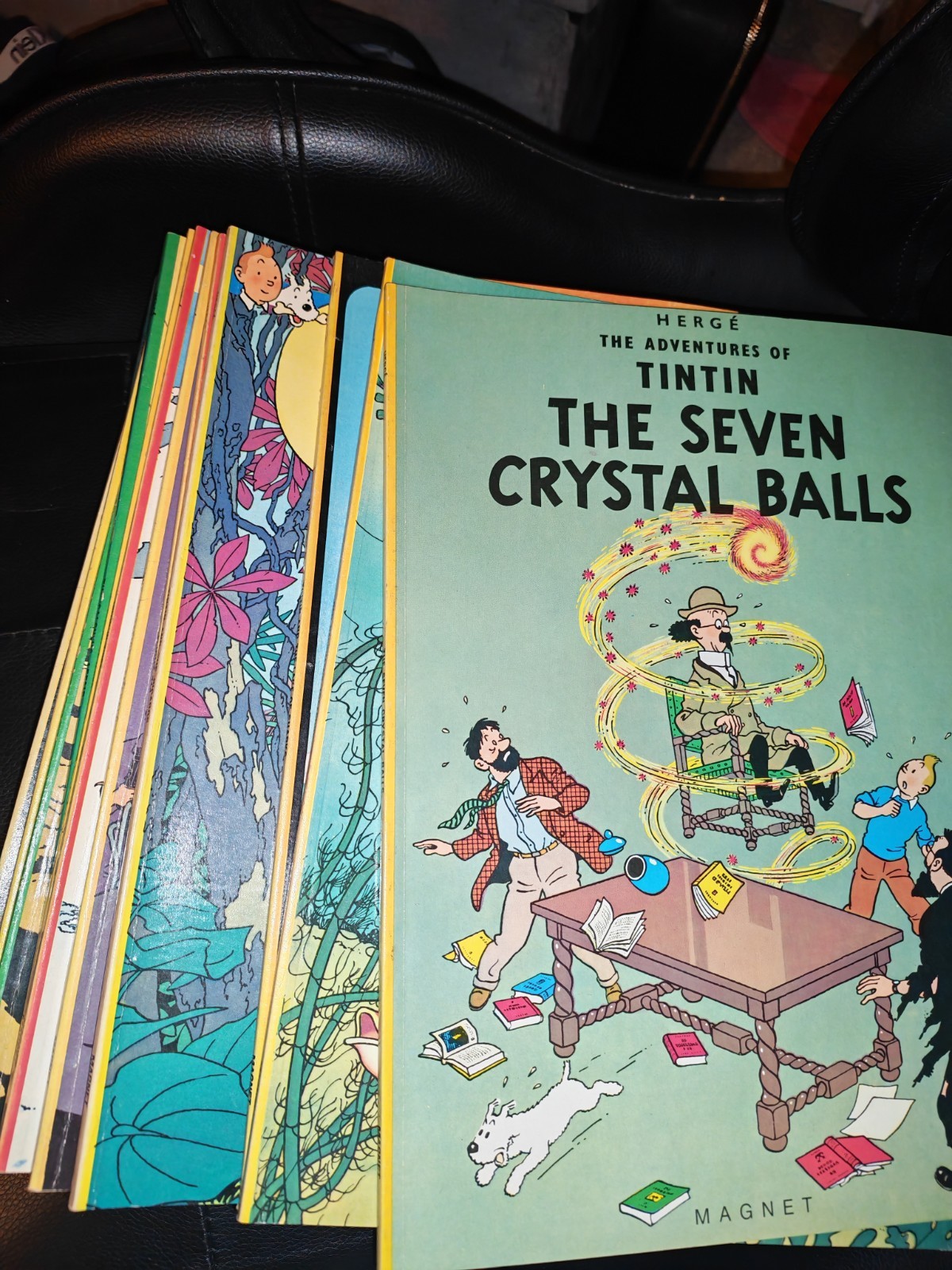 The Adventures of Tintin Book Lot x21 Vintage Magnet Paperbacks Herge Comic Set