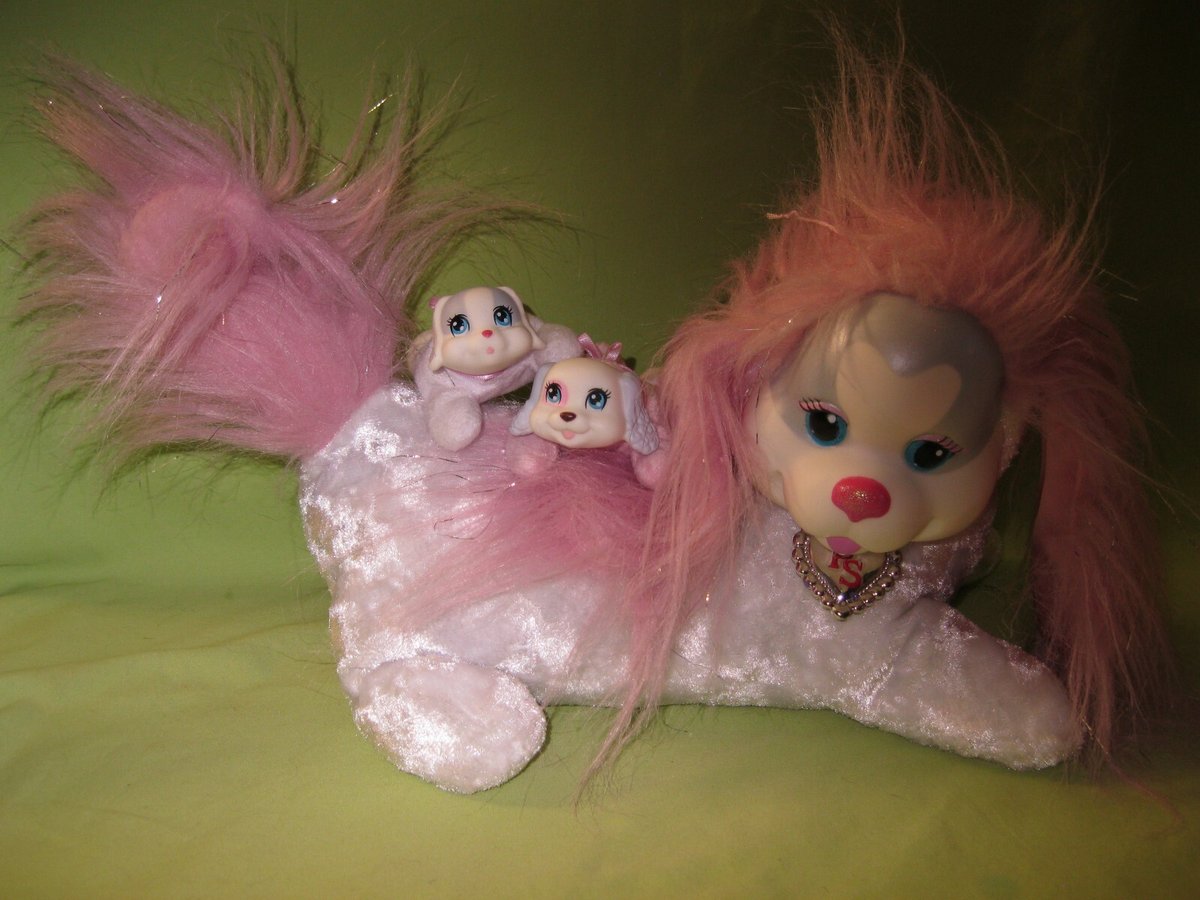 Peluche 25° Anniversario 2015 Just Play CUCCIOLO SORPRESA GIOIELLO mamma e lei 2 cuccioli