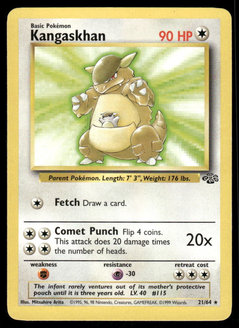 Pokemon Cards Kangaskhan 21/64 Unlimited Jungle Rare LP *2