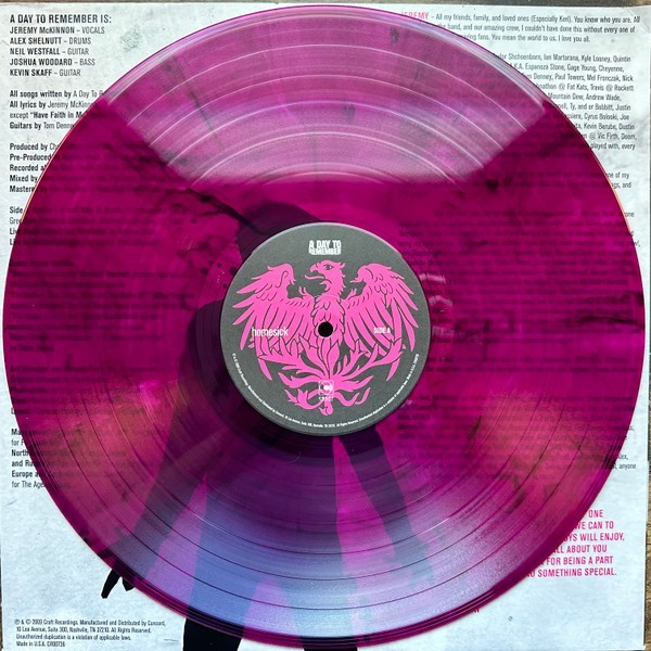 A Day To Remember - Homesick PURPLE SMOKE VINYL*FOIL COVER*BRAND NEW*SEALED*