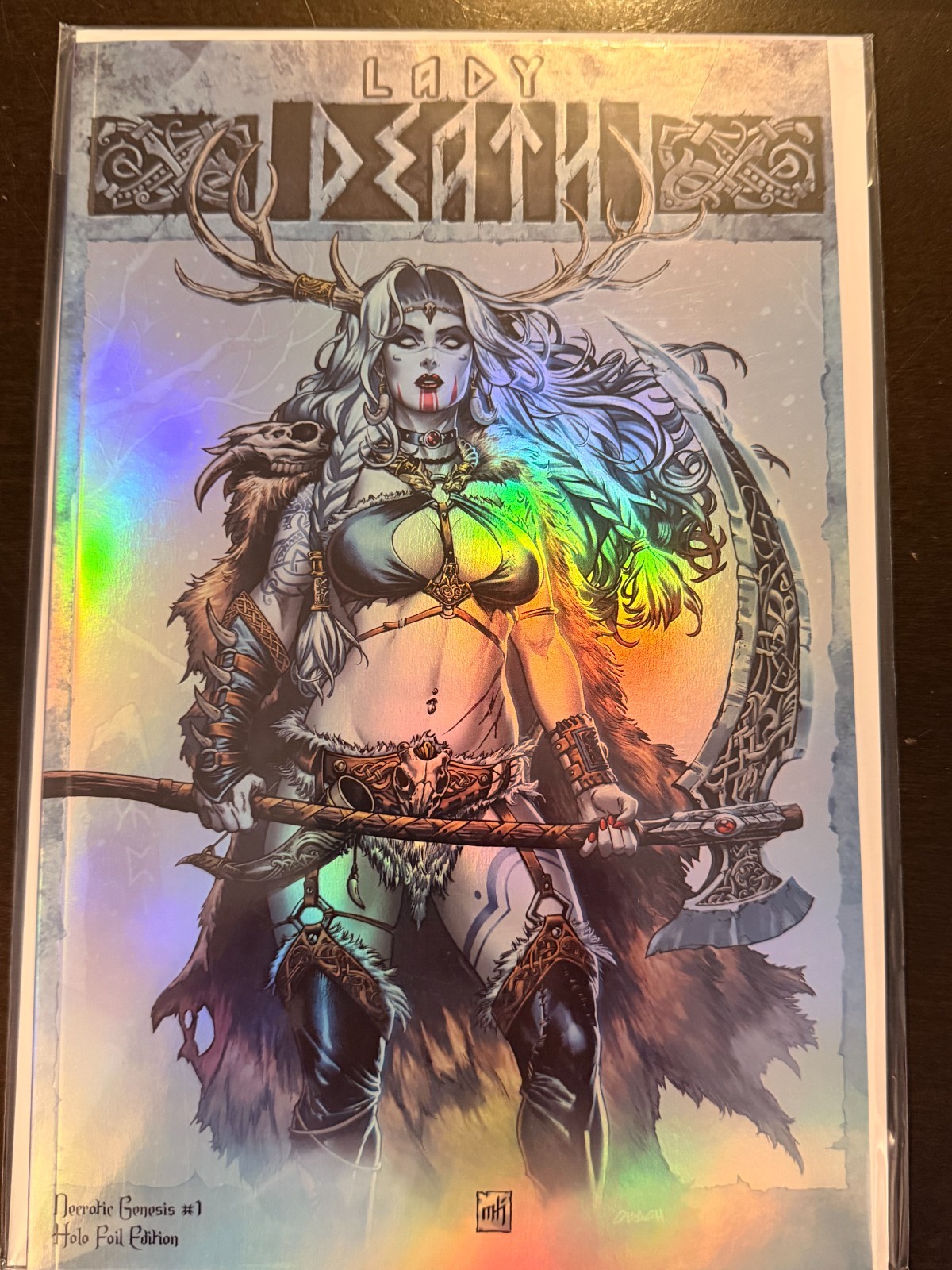 Lady Death Necrotic Genesis #1 Holo Foil Kickstarter Edition Coffin Comics NEW