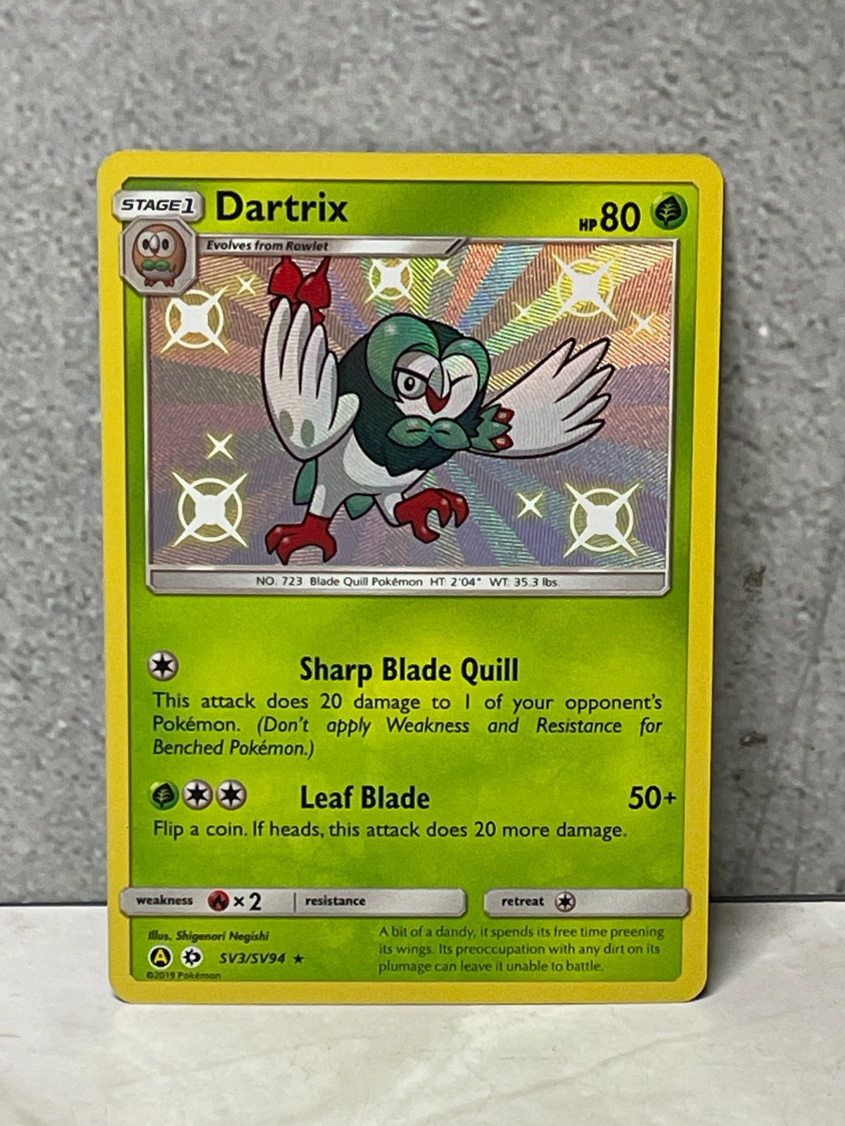 Pokemon Hidden Fates Shiny Vault HOLO Dartrix sv3/sv94 (invD)