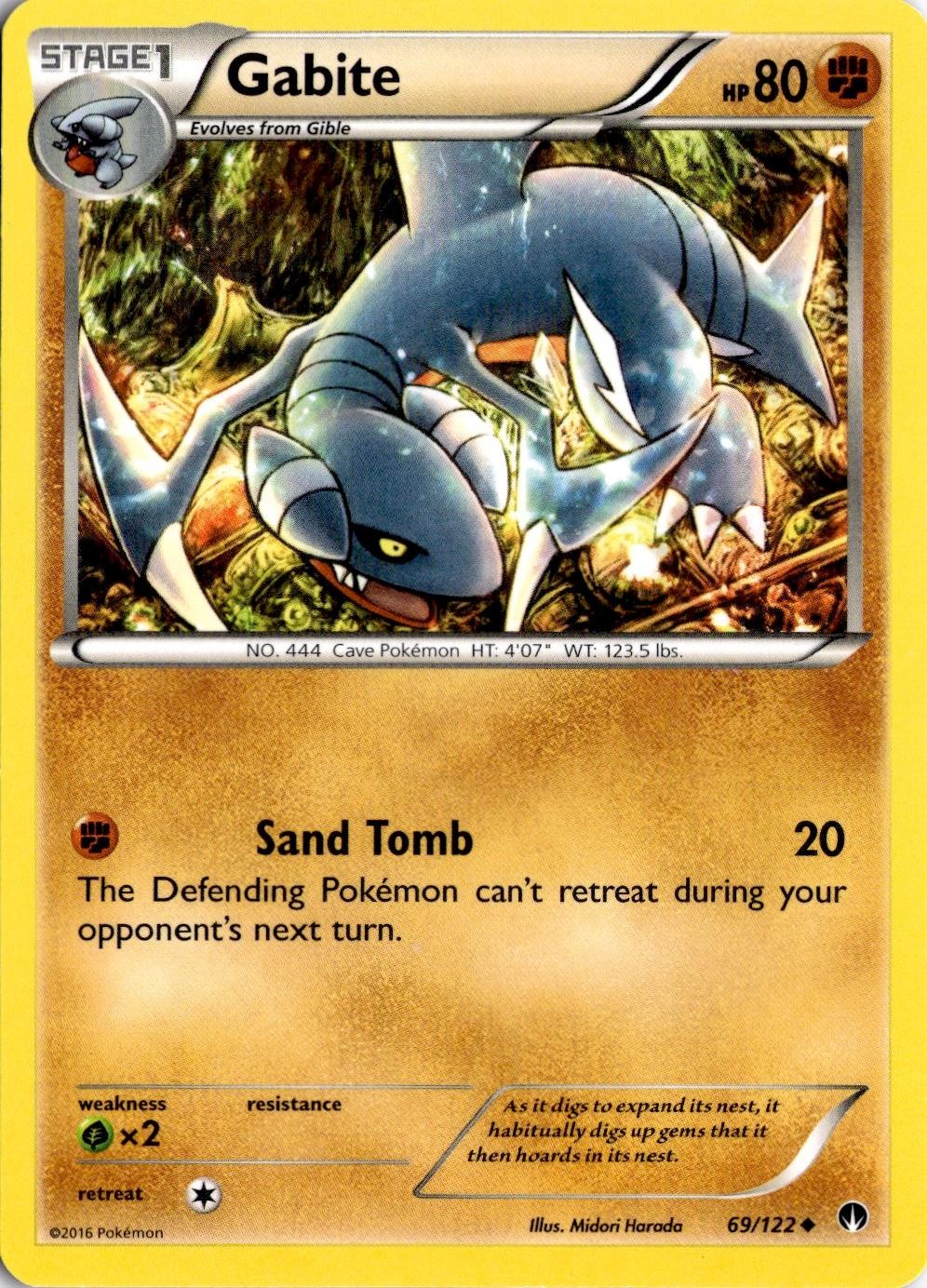 GABITE 69/122 POKEMON BREAKPOINT RARO GIOCATO MODERATAMENTE