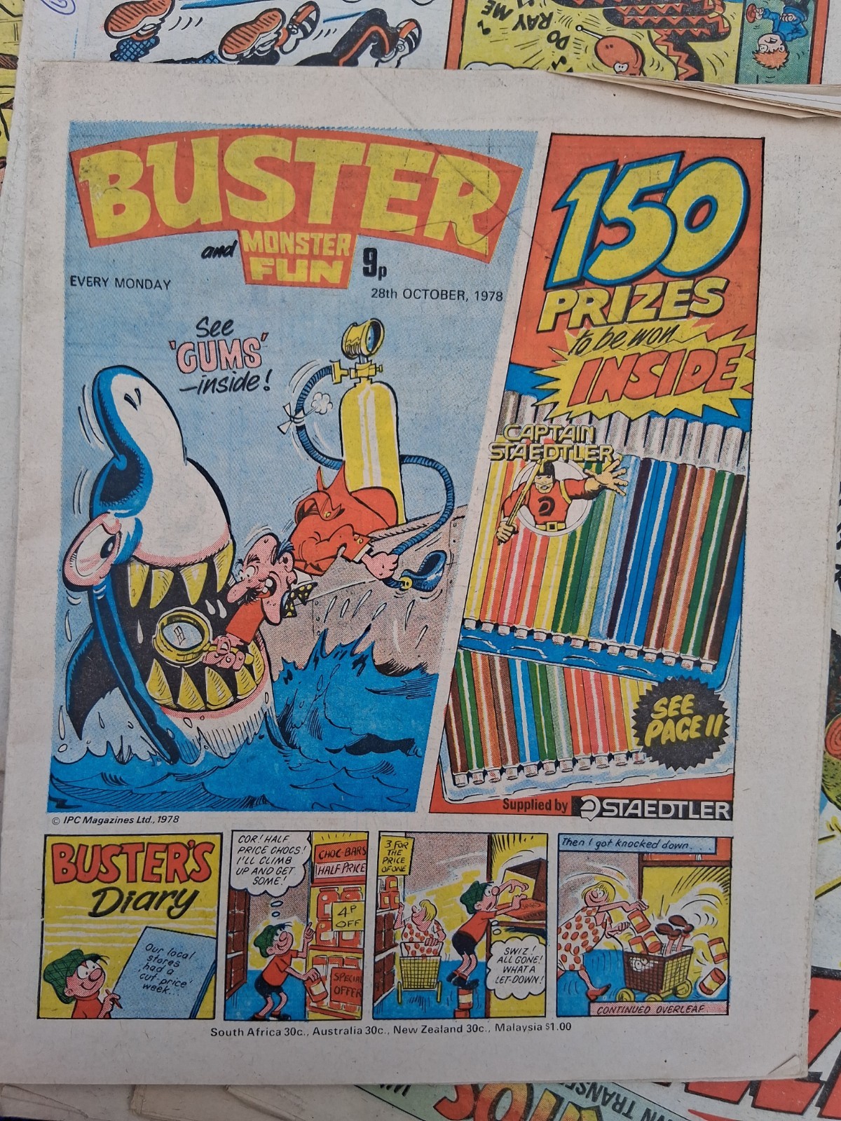 Buster Comic 28th October 1978 Vintage Buster And Monster Fun Comic
