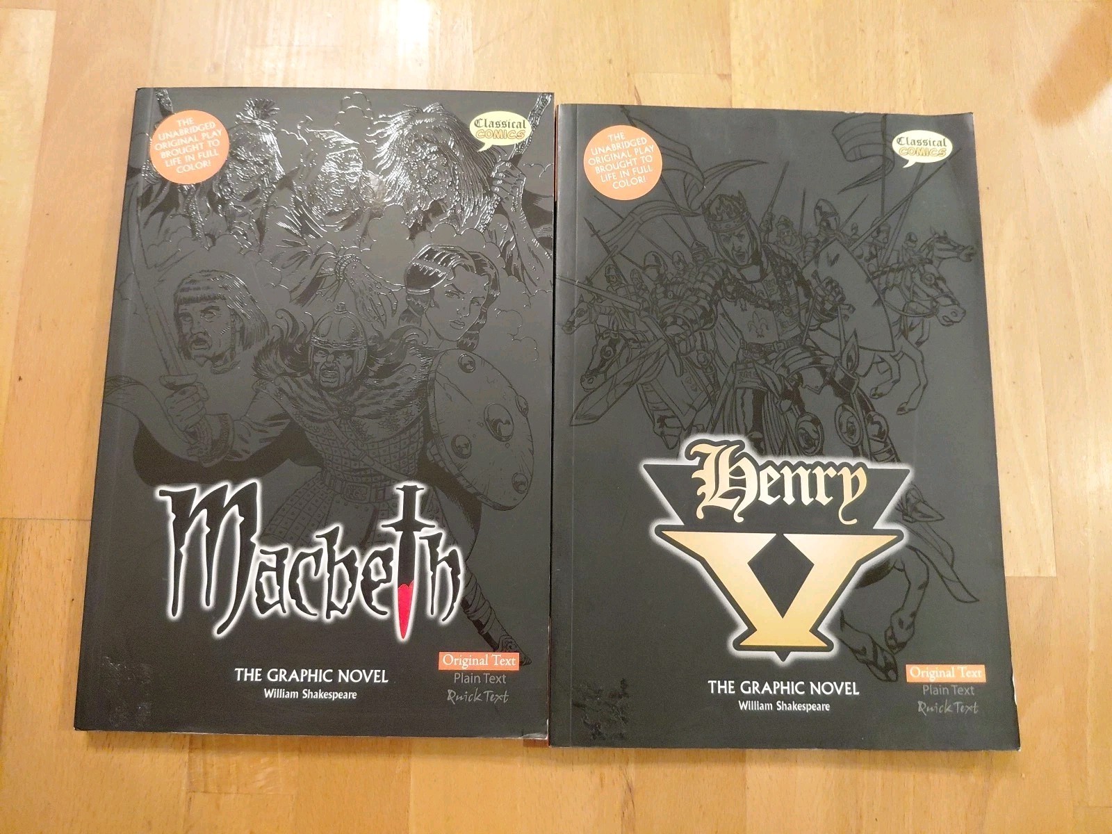 Enrico V, Macbeth graphic novel testo originale lotto di 2