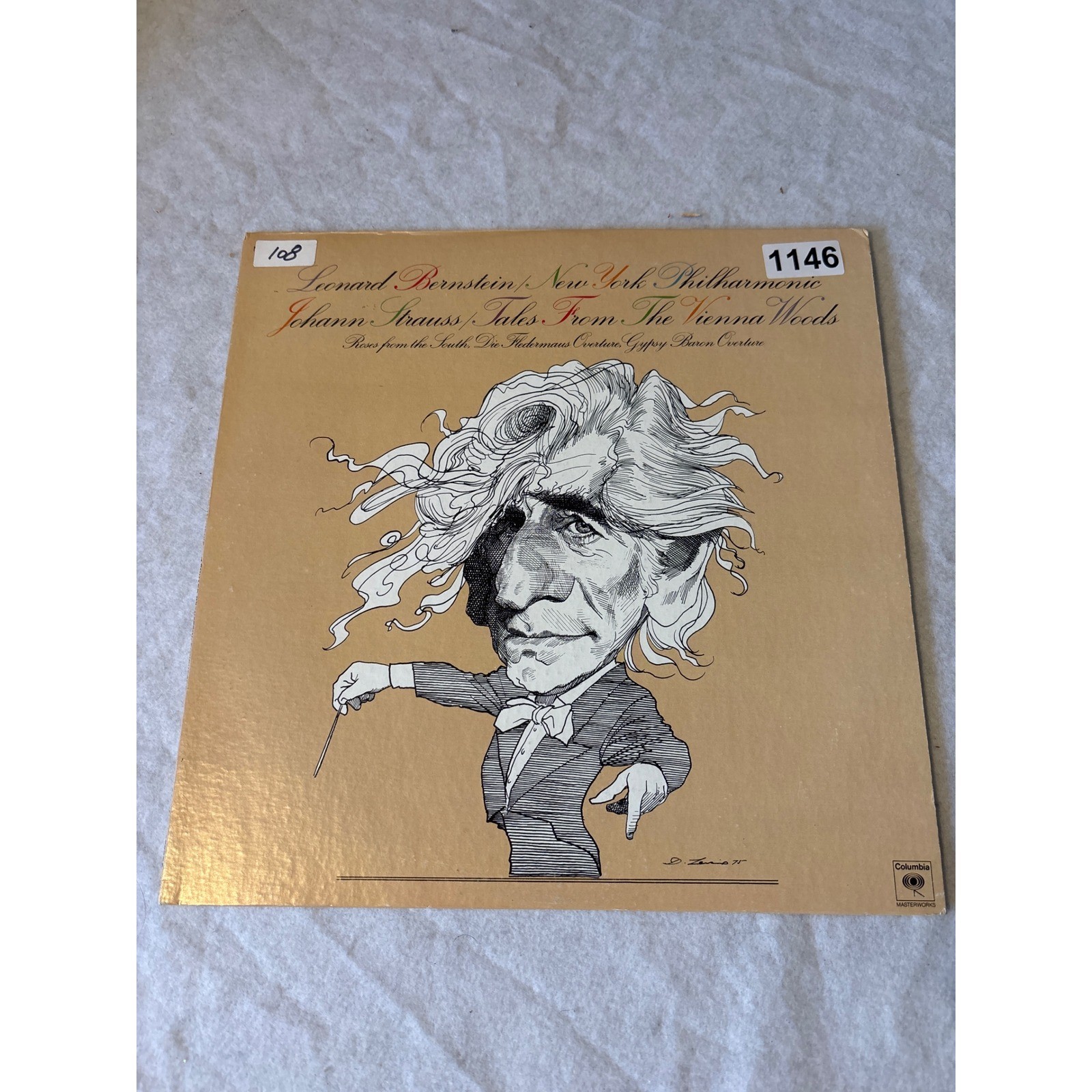 Columbia Vinyl LP Bernstein NY Philharmonic Strauss Vienna Woods M34125 Good