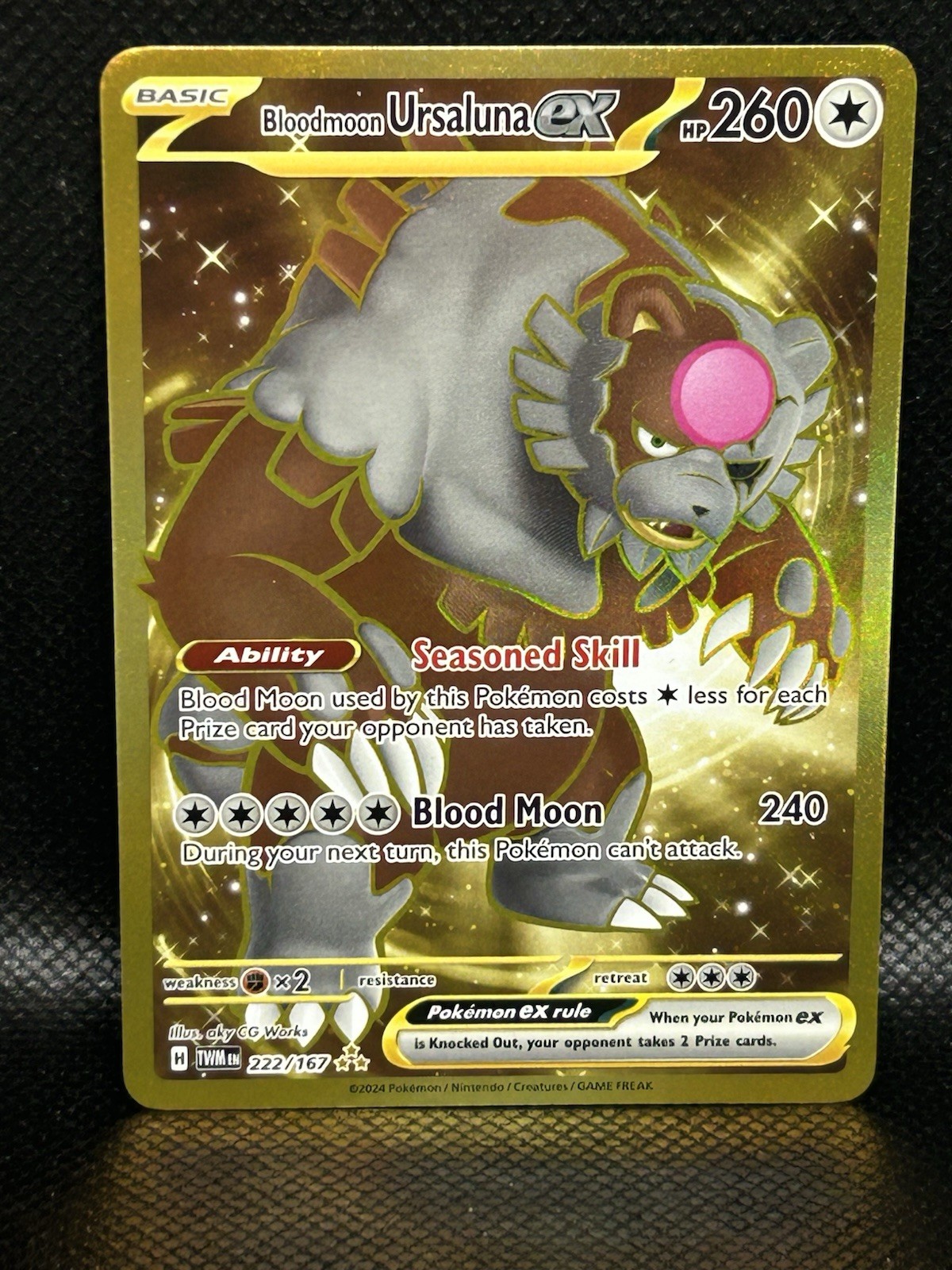 Bloodmoon Ursaluna ex 222/167 Sv06: Twilight Masquerade Holo Pokemon